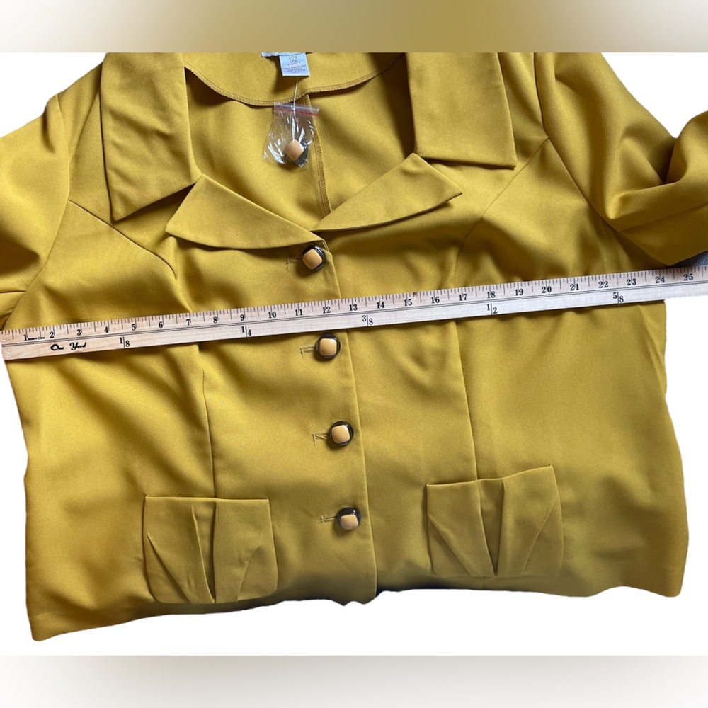 ROAMAN'S Deep Yellow Suit 3/4 Sleeve Jacket and Skirt Suit Set - Size 20W - Picture 11 of 16